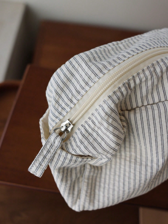 Bolsa de Maquillaje Multiusos a Rayas Estilo Japonés