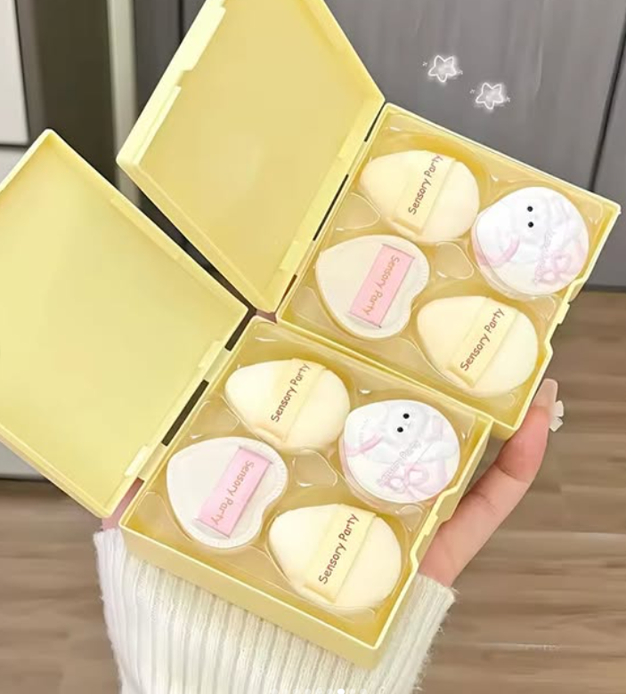 Set de 5 Mini Puff de Maquillaje – Diseño Gatito