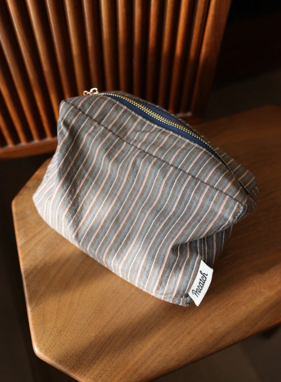 Bolsa de Cosméticos de Rayas Estilo Japonés