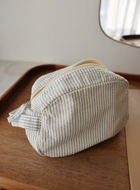 Bolsa de Maquillaje Multiusos a Rayas Estilo Japonés