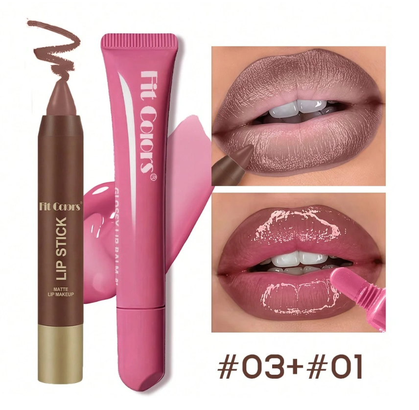 Set de Lápiz Delineador Mate + Brillo Labial