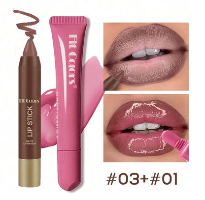 Set de Lápiz Delineador Mate + Brillo Labial