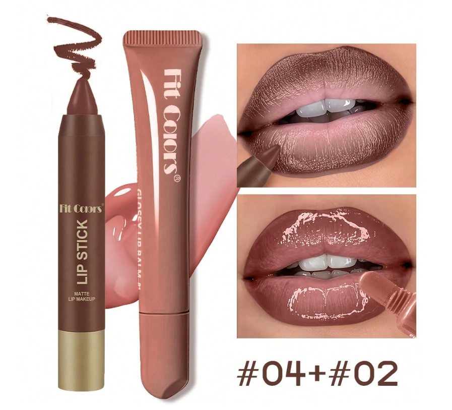 Set de Lápiz Delineador Mate + Brillo Labial