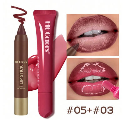 Set de Lápiz Delineador Mate + Brillo Labial