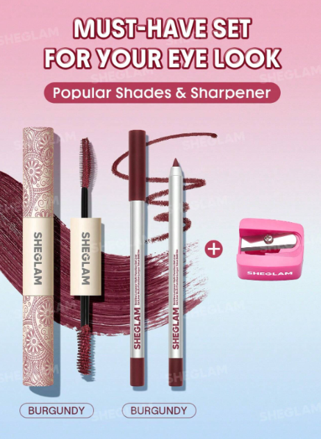SHEGLAM – Set Bold Burgundy Waterproof Mascara & Gel Liner