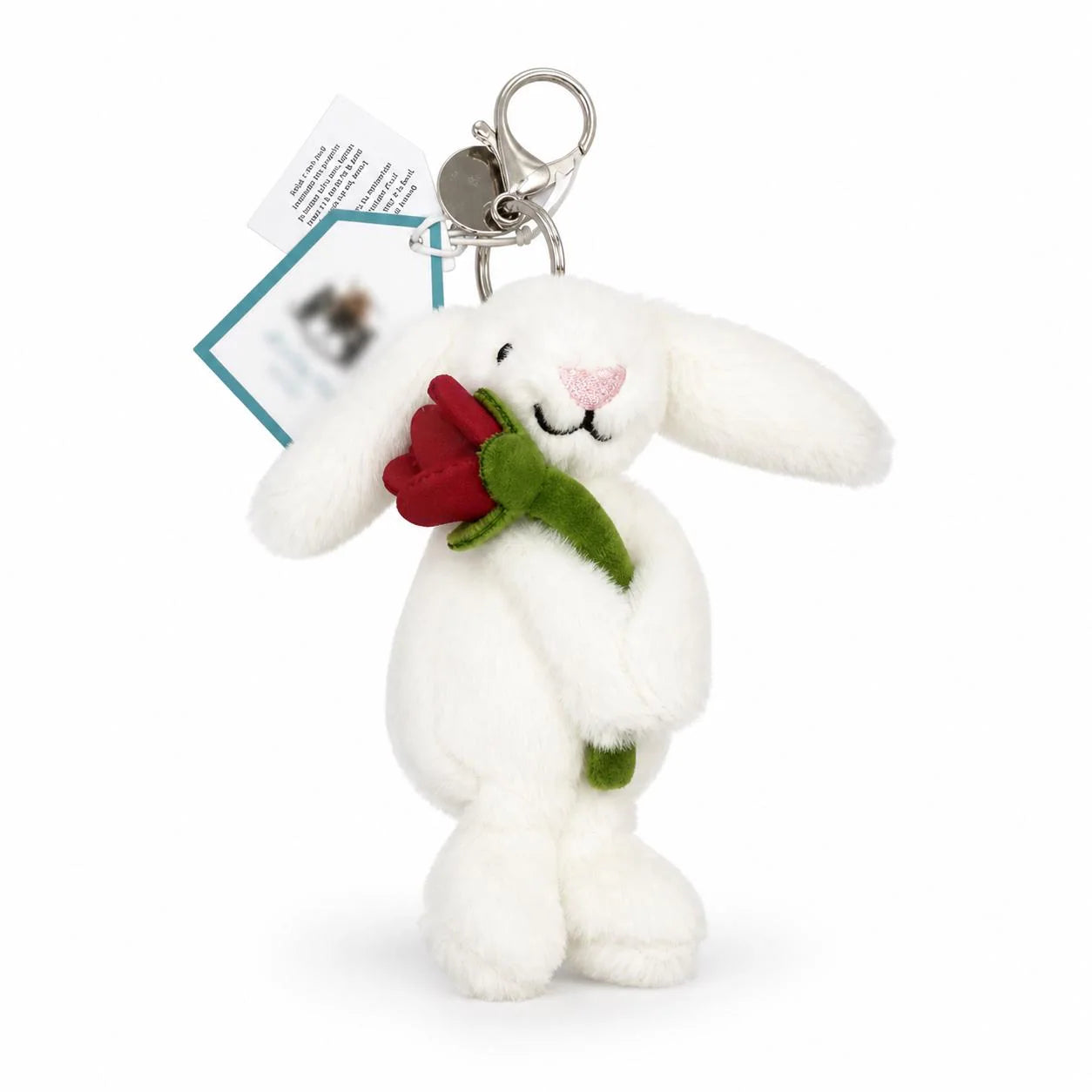 Llavero estilo Jellycat Conejo con Rosa