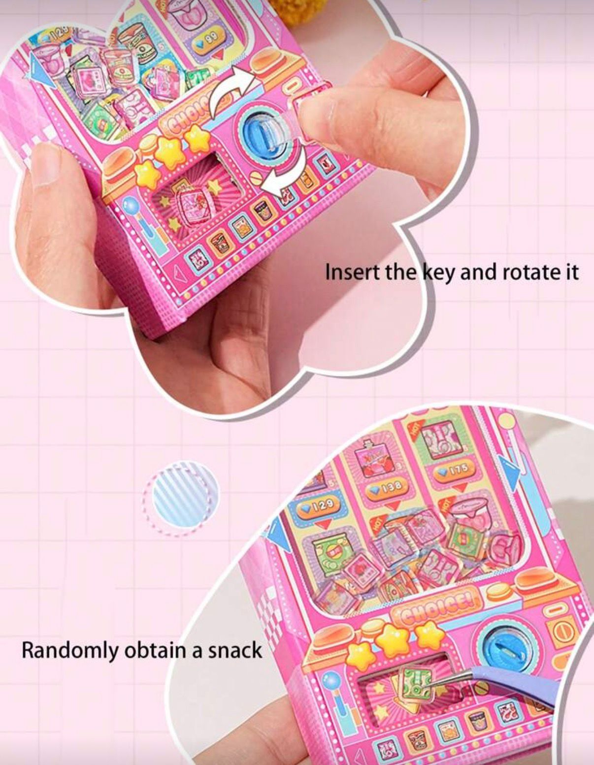 Block de notas con diseño de máquina expendedora