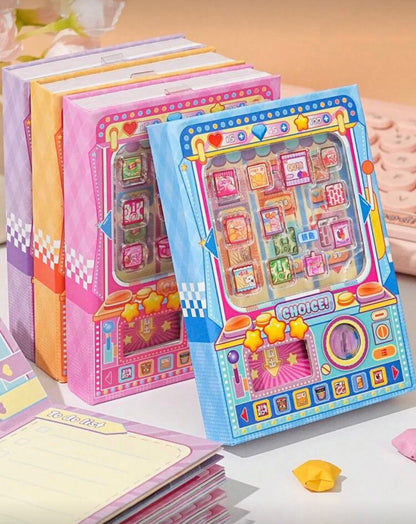 Block de notas con diseño de máquina expendedora