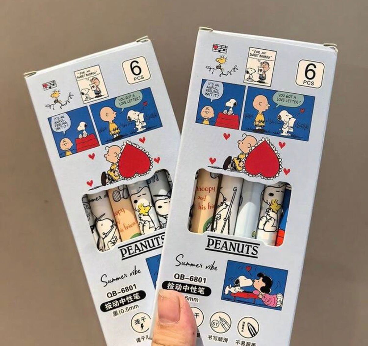 Set de bolígrafos Snoopy