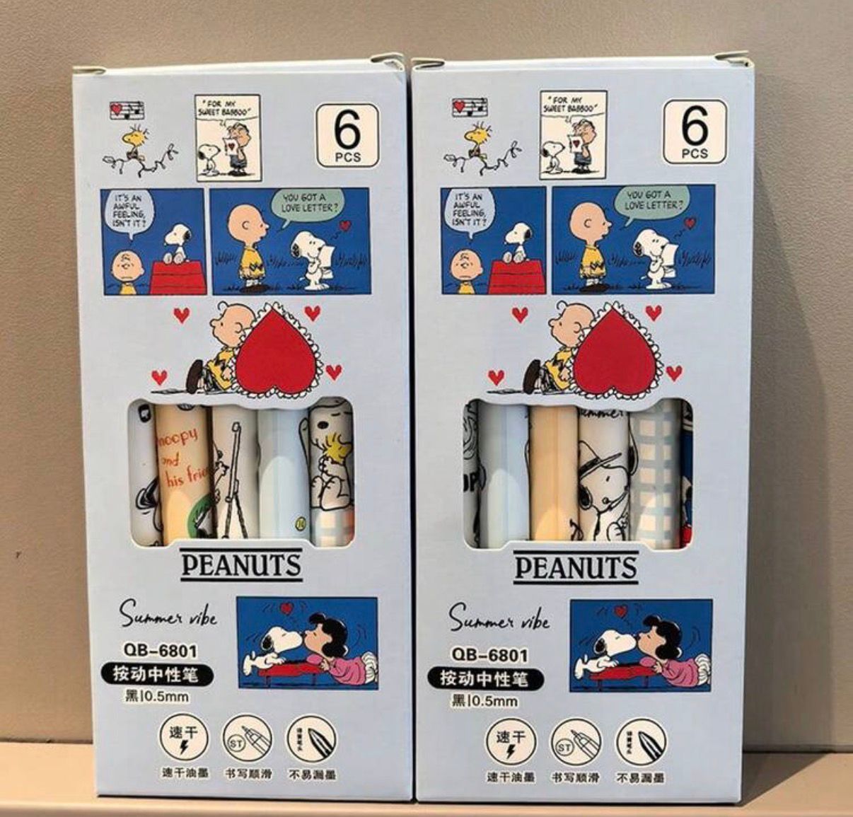 Set de bolígrafos Snoopy