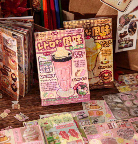 Libro de Pegatinas Vintage – 30 Hojas Retro para Decorar