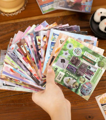 Libro de Pegatinas Retro Japonés – 20 Páginas