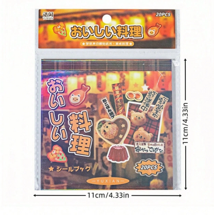 Libro de Pegatinas Retro Japonés – 20 Páginas