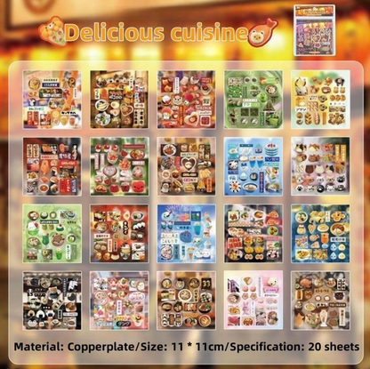 Libro de Pegatinas Retro Japonés – 20 Páginas