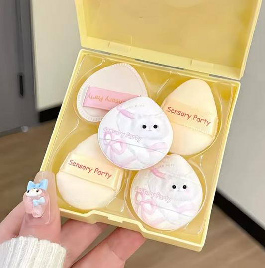 Set de 5 Mini Puff de Maquillaje – Diseño Gatito