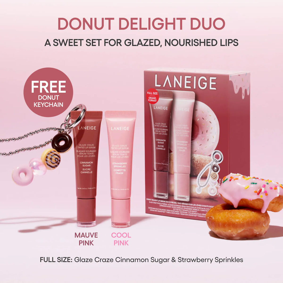 LANEIGE – Glaze Craze Donut Delight Lip Serum Duo